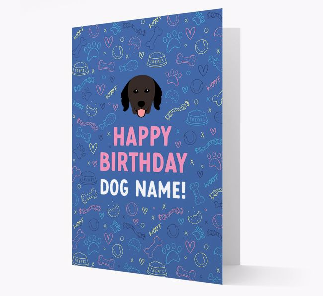 Happy Birthday Treats Pattern: Personalised {breedFullName} Card